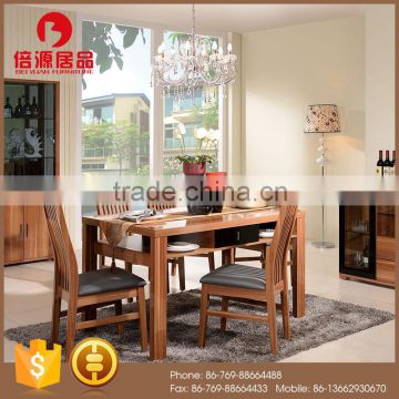 Modern wooden dining table and dining chair with cushion