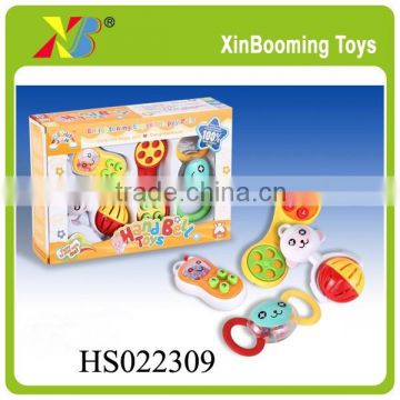 new design different shapes 4pcs baby bell toys
