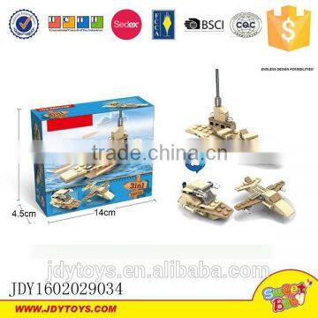 Military toys toy brick plastic warcraft toys 3 in 1 style warship warplane