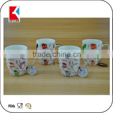 wholesale 11oz decal printing white porcelain mug cup new bone china mug