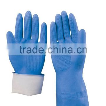 blue household rubber gloves