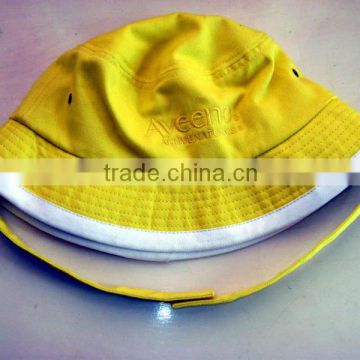 cheap 100% cotton baby yellow promotional blank bucket hat with belt