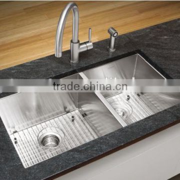 CUPC certification SUS 304 undermount double bowl handmade kitchen sink from stainless steel sink manufacturers