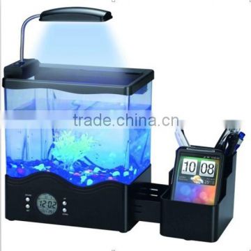 LED light USB Mini acrylic Fish Tank with fish tank christmas decorations