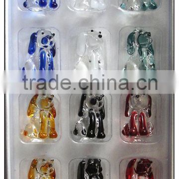small glass sitting dog with long ears