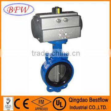 pneumatic cast iron wafer butterfly valve
