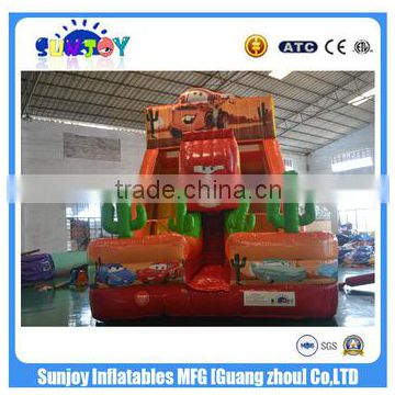 Good quality cheap orange color giant inflatable slide for sale outdoors