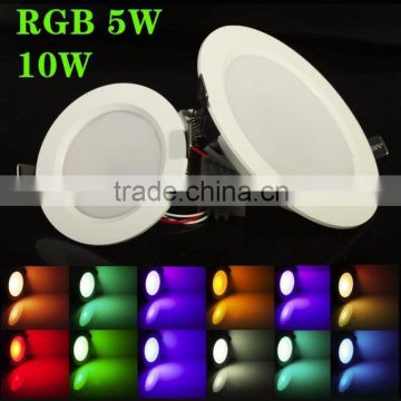 AC85-265V 24Color Downlight Bulb Lamp 5W/10W RGB LED Panel Light