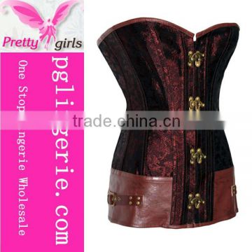 Stain pattern latex rubber underbust ladies corset