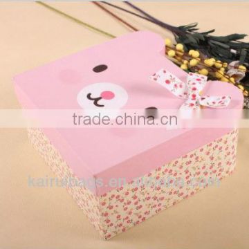 Luxury paper cute hot pink cardboard gift box