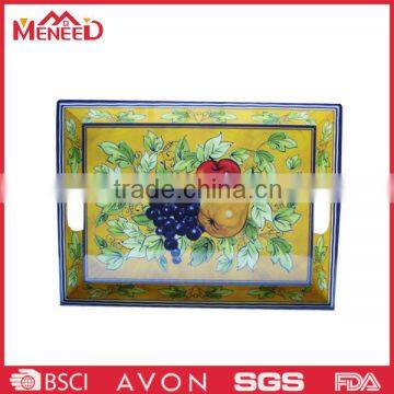 Melamine clear full print plastic rectangular tray