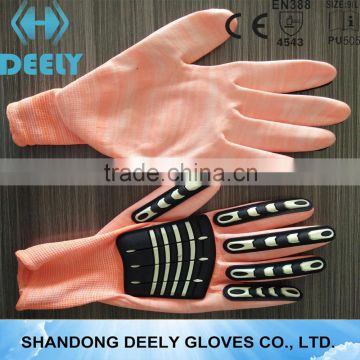OILFIELD & GAS TPR IMPACT SAFETY GLOVES / COTTON PALM OLD SCHOOL / IMPACT RESISTANCE EN388 CERTIFIED