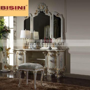 Bisini Wooden Dresser Furniture, European Dressing Table with Mirror