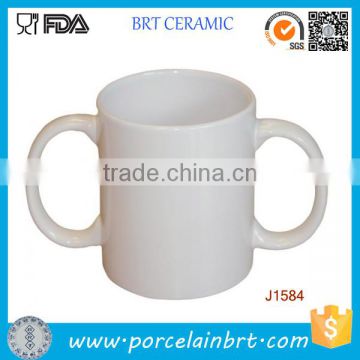 Custom design Porcelain Two Handled Mug