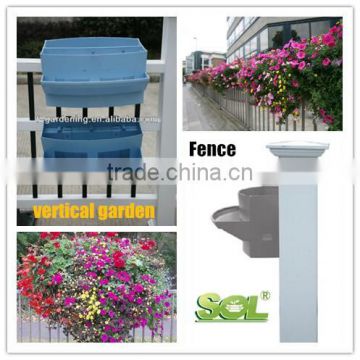 vertical garden hydroponic hanging planter fence /railing flower planter