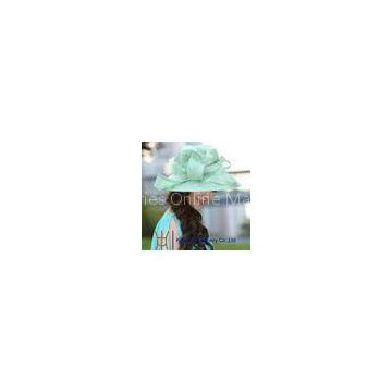 Spring Blue Bow Ladies Sinamay Hats sunshading Eco-friendly