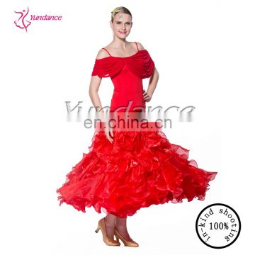 flamenco dancing red skirt long AB055