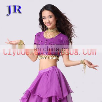 Egyptian style hanging coins belly dance costume top for women S-3008#