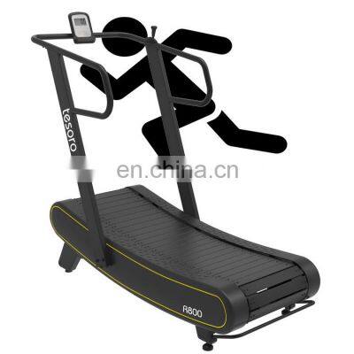 new mechanical treadmill unlimited speed gym fitness running machine low noise Curved treadmill & air runner  and resistance bar