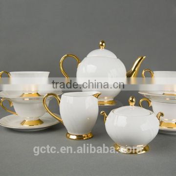 17pc bone china tea/coffee set with gold a design
