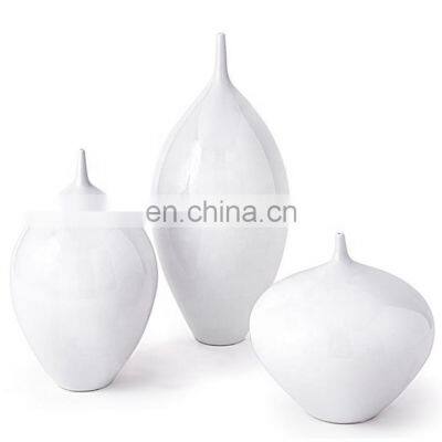 Nordic Simple Minimalism Potbelly On Glazed Milky White Home Ceramic Vase Porcelain For Table Decoration
