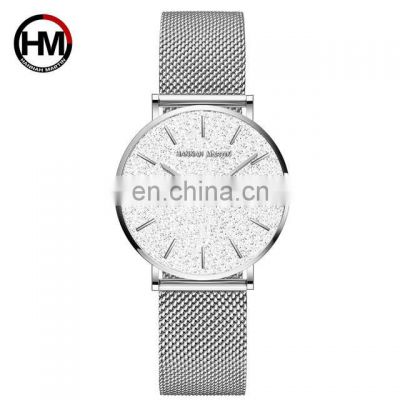 HANNAH MARTIN CM36 Women Quartz Watches Gifts Fashion Metal Mesh Wristbands watches wrist luxury women movement