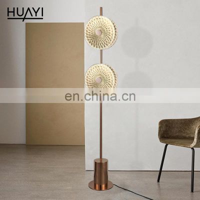 HUAYI Simple Style Metal Glass 5w Indoor Living Room Bedroom Mobile Modern Led Floor Lamp