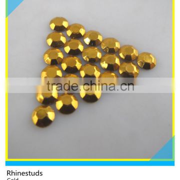 Gold Motif Rhinestone Hotfix Aluminum Rhinestuds Hotfix Transfer Octagon Rhinestuds