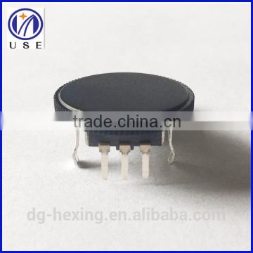 10mm rotary encoder with black plastic roller for volume control
