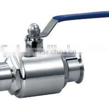 stainless steel sanitary clamped straight butterfly-type ball valve