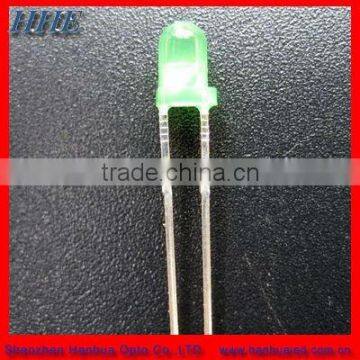 3mm green led of ultra intensity and small angle