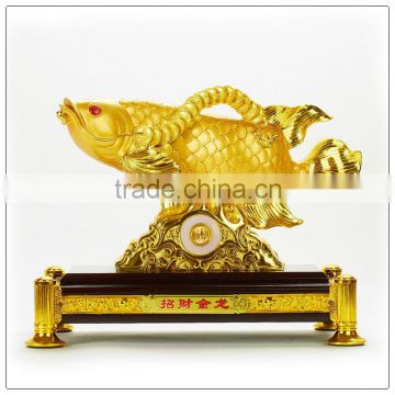 Resin24k golden color Chinese Luckly Golden fish , resin statue
