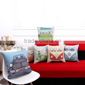 Cartoon Cut Cat Drive Car Linen Cotton Sofa Home Decor Throw Pillow Cases Cushion Covers