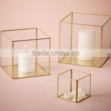 dikina ~!~ Large Metal brass candler holder tea light gold wedding // silver glass crystal candelabra centerpieces wholesale