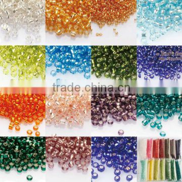 Seed Bead glass silver line 15colors to option 15/0 irregular round