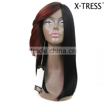 20inch black wigh highlights straight high tempreture fibreHot Selling different types high grade synthetic hair wigs China sale