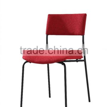 fabric and iron leg stackable dining chair , new design dining chair DC9010