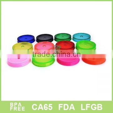 Colorful Acrylic plastic mason jar lid