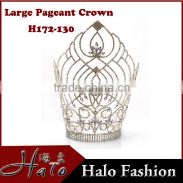 Hair Accessories 30cm tall Large Size Rhinestone CCrystal Beauty Pageant Crowns&Tiaras