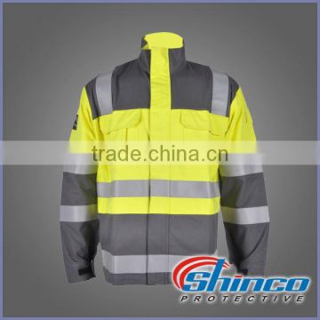 Winter Cotton high visibility jacket with reflective tapes for safety