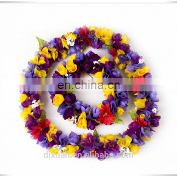 Colorful Hawaiian Flower Lei Wedding Flower Garlands Wreaths Set