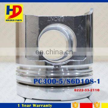 Engine Pistons For 6D108 Engine PC300-5 108mm Direct Injection Piston 6222-33-2110
