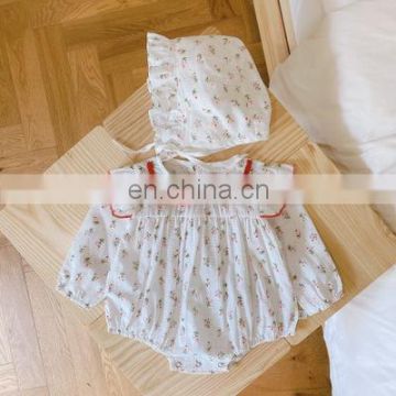 2020 Autumn Girl Baby Korean Floral Flying Sleeve Lady's Butt Dress