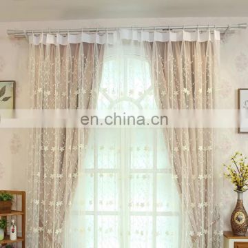 Wholesale custom luxury Attached Valance design decorative white lace embroidery macrame window screen blackout curtains