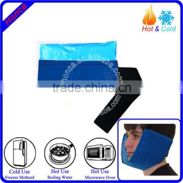 Medical gel cold hot pack with cover for jaw and face