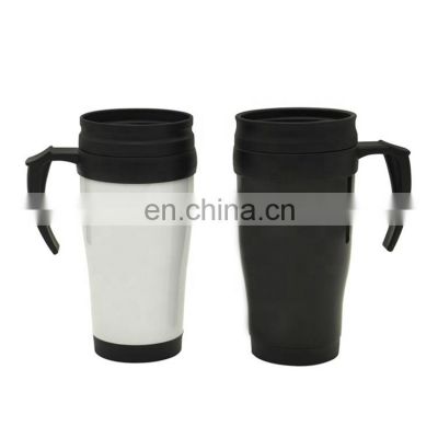 Double Wall 420ml Plastic Custom Coffee Mug Paper Insert with Lid