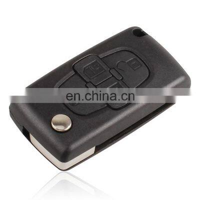 4 Buttons Flip Remote Car Key Fob Case Shell Cover Blank For Peugeot Key 407 1007 Citroen C8 CE0536