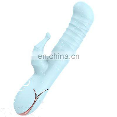 Human Body Friendly Silicone Vibrator for Woman with 7 Vibration Modes and Thrusting Function G Spot Double Motors Vibrator