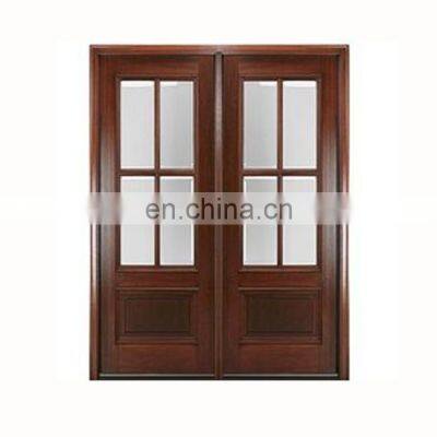 Frame reasonable price villa prehung front design exterior glass exterior solid wooden main houses door