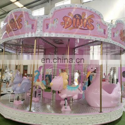 Dinis cute pink carousel park merry go round for sale